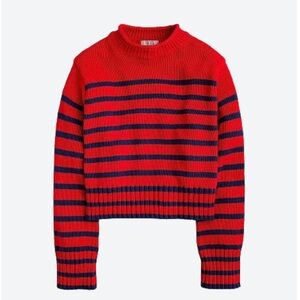 J. Crew Red and Navy Striped Sweater